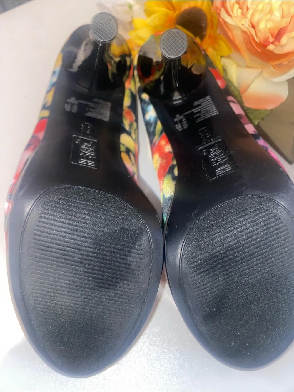 Brash Floral Platform Pumps - Black Multi